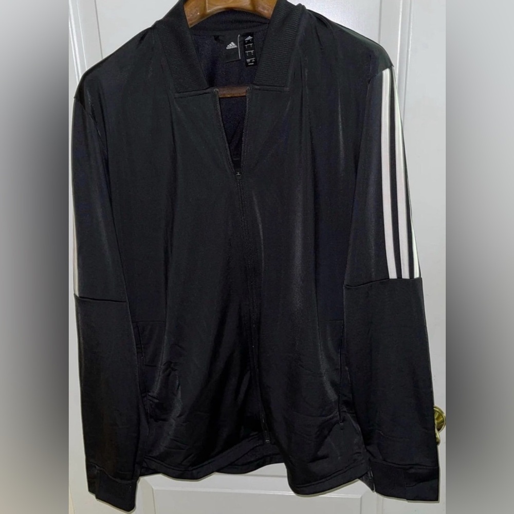 Adidas Black Jacket with White Accents